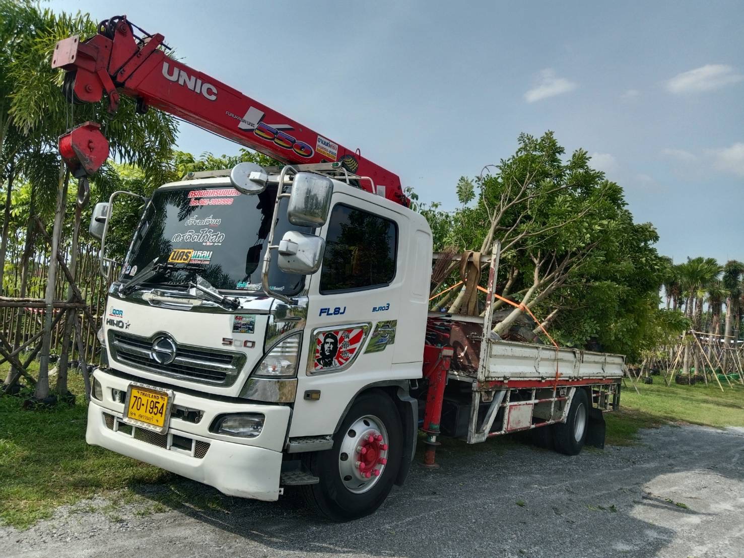 ผลงาน รถเฮี๊ยบหนองข้างคอก จังหวัดชลบุรี เป็นงานขนย้ายและยกต้นไม้ขนาดใหญ่จากสวน