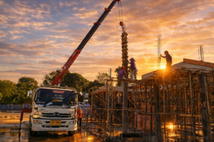 รถเฮี๊ยบเทปูนพร้อมพ็อคเก็ต ทีมงานมืออาชีพ